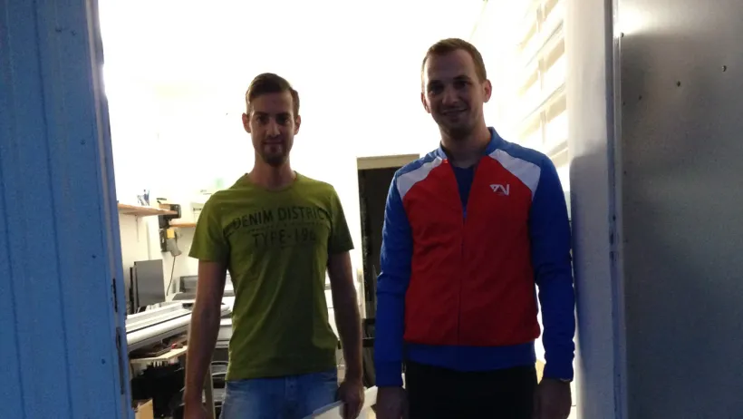 Kocsi László és Untener Péter a vállalkozás korai időszakában, 2014-ben