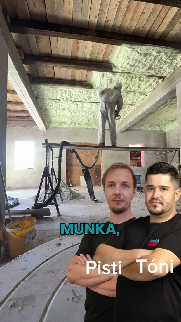 🏠 Kapuvári tetőtér szigetelés nyitott cellás purhabbal #rapidszigetelés. Videó előnézete.
