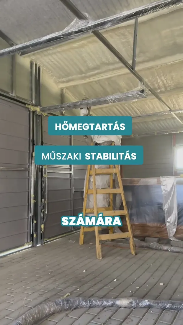 Lemezgarázs szigetelés Sződligeten. Videó előnézete.