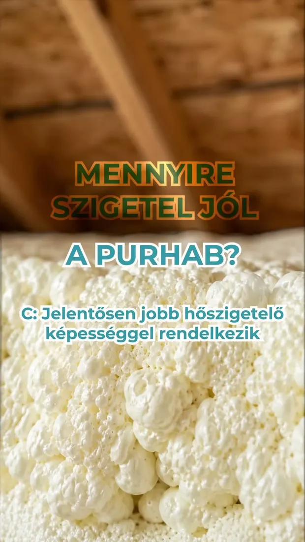 Gyors kvíz!🧠 Szerinted mennyire hatékony hőszigetelő a purhab?. Videó előnézete.